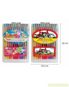 Macam macam peralatan sekolah Kenko 24 Color Twist Crayon Pewarna Krayon dan gambarnya