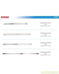 Katalog alat tulis kantor Kenko Ruler Stainless Steel 50 cm Penggaris Besi dan gambarnya