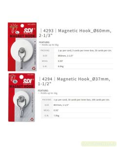sample Image peralatan Kaitan Gantungan Kecil SDI 4294 Magnetic Hooks (S) 37 mm