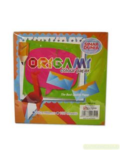 Foto Kertas Seni Lipat Warna Sinar Dunia KS 100 B Origami 16cm x 16cm merek Sinar Dunia